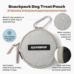 Cleverpup poches zippées ouvertes séparant deux types de récompenses