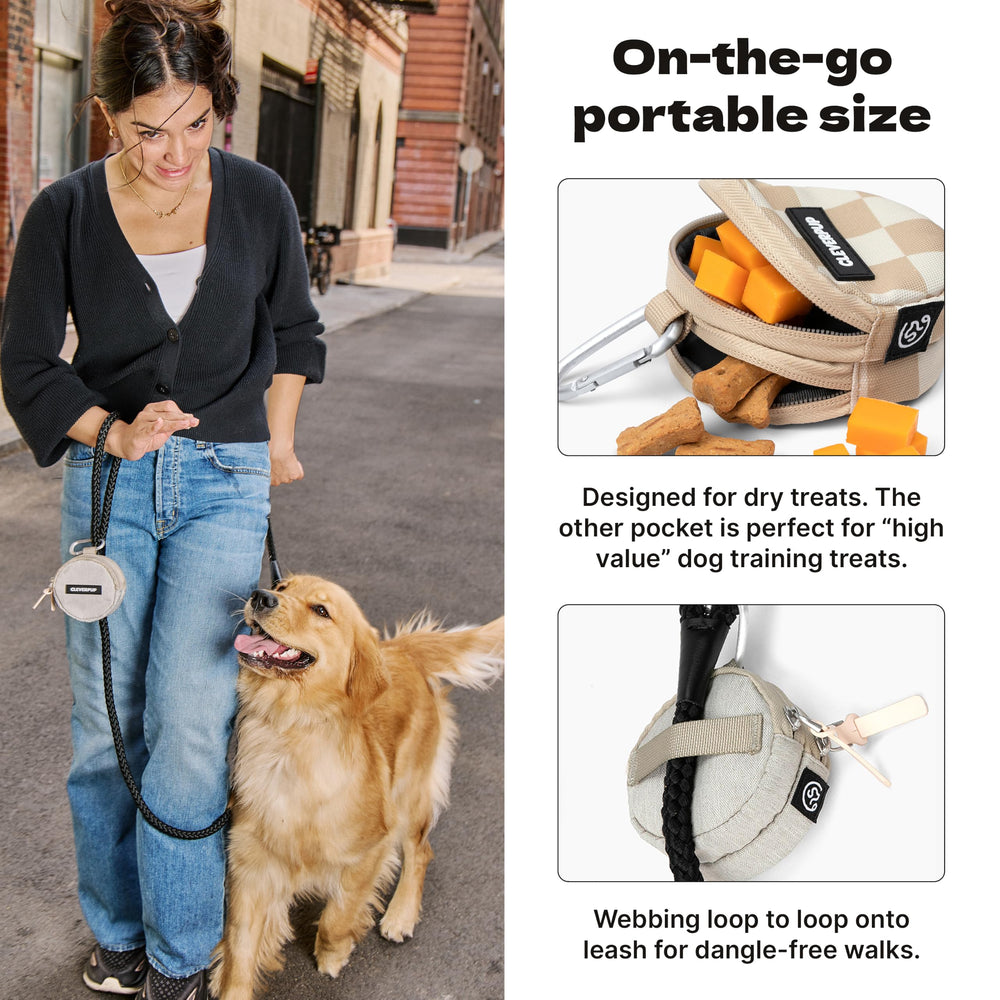 Cleverpup pochette en usage pendant entraînement avec chiot pour rapidité