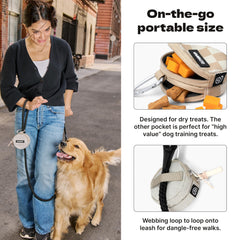 Cleverpup pochette en usage pendant entraînement avec chiot pour rapidité