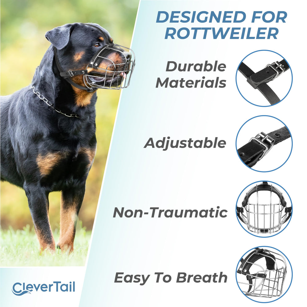 CleverTail muselière posée à côté d’un mètre pour comparaison de taille