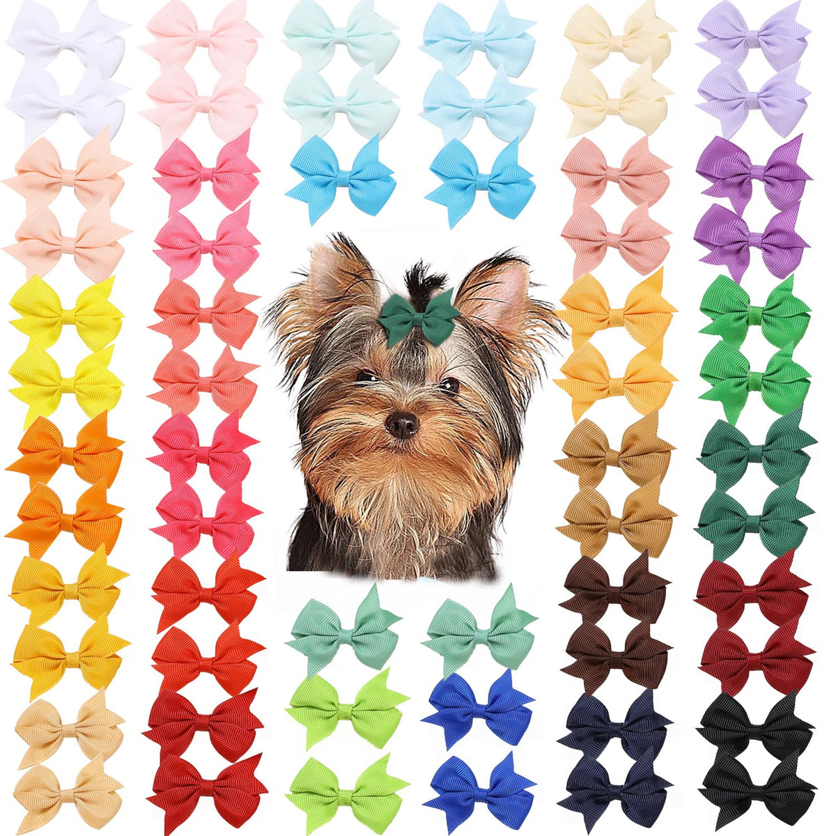 Clipband coffret de 60 nœuds pastel montrant la variété et l’organisation