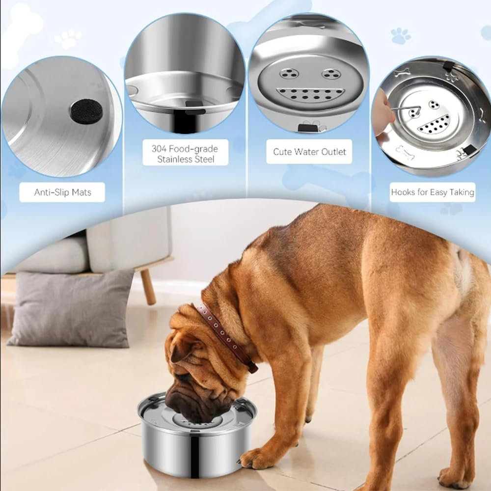 Cmswiftify chien buvant sans éclaboussures, boisson plus lente et propre