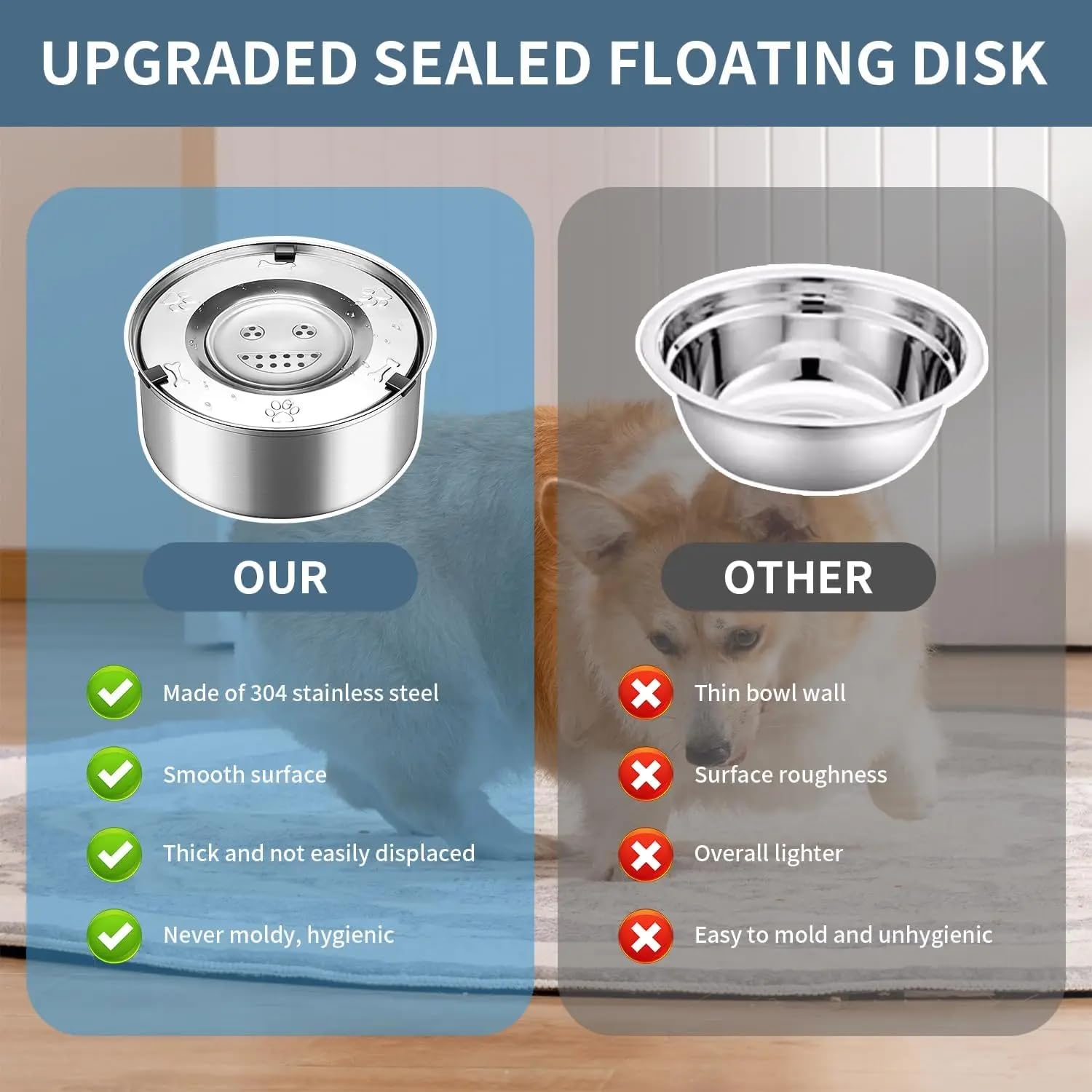 Cmswiftify gros plan du disque flottant, contrôle du débit pour boire lentement
