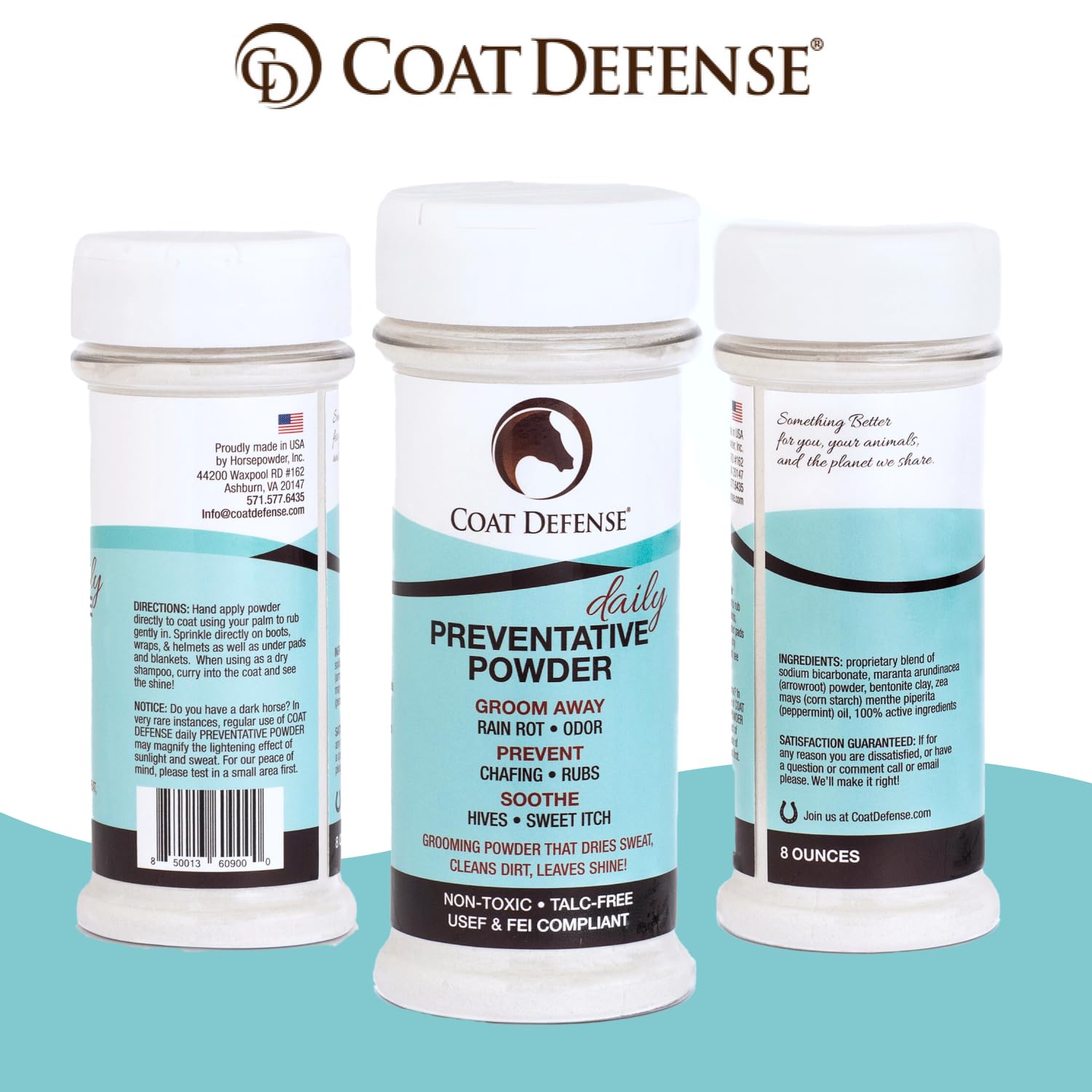 Coat Defense cheval au pâturage pelage propre et sans odeur