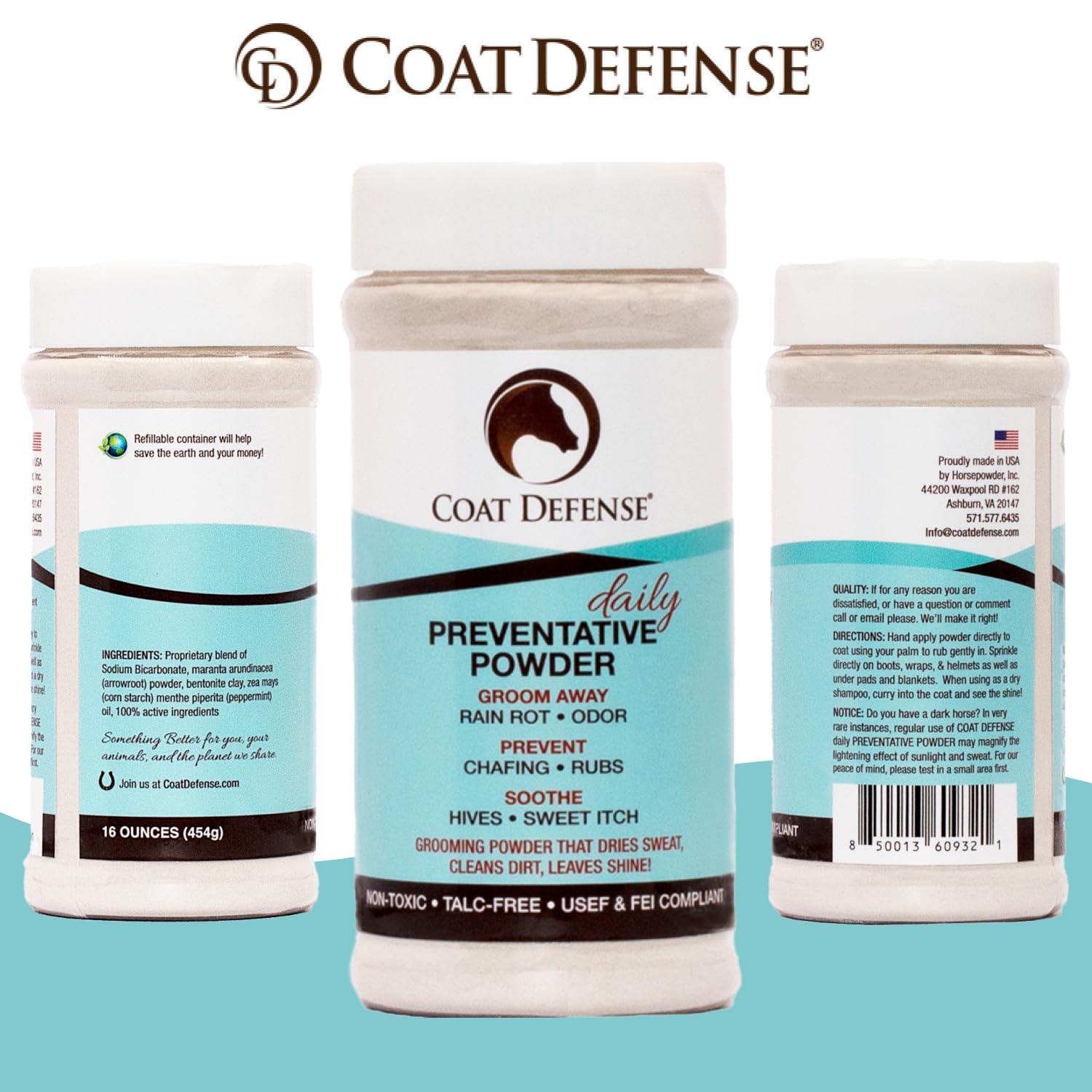 COAT DEFENSE cheval au pâturage après soin, maintien de la propreté et du confort