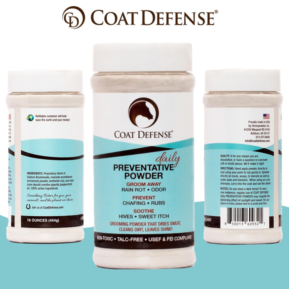 COAT DEFENSE cheval au pâturage après soin, maintien de la propreté et du confort