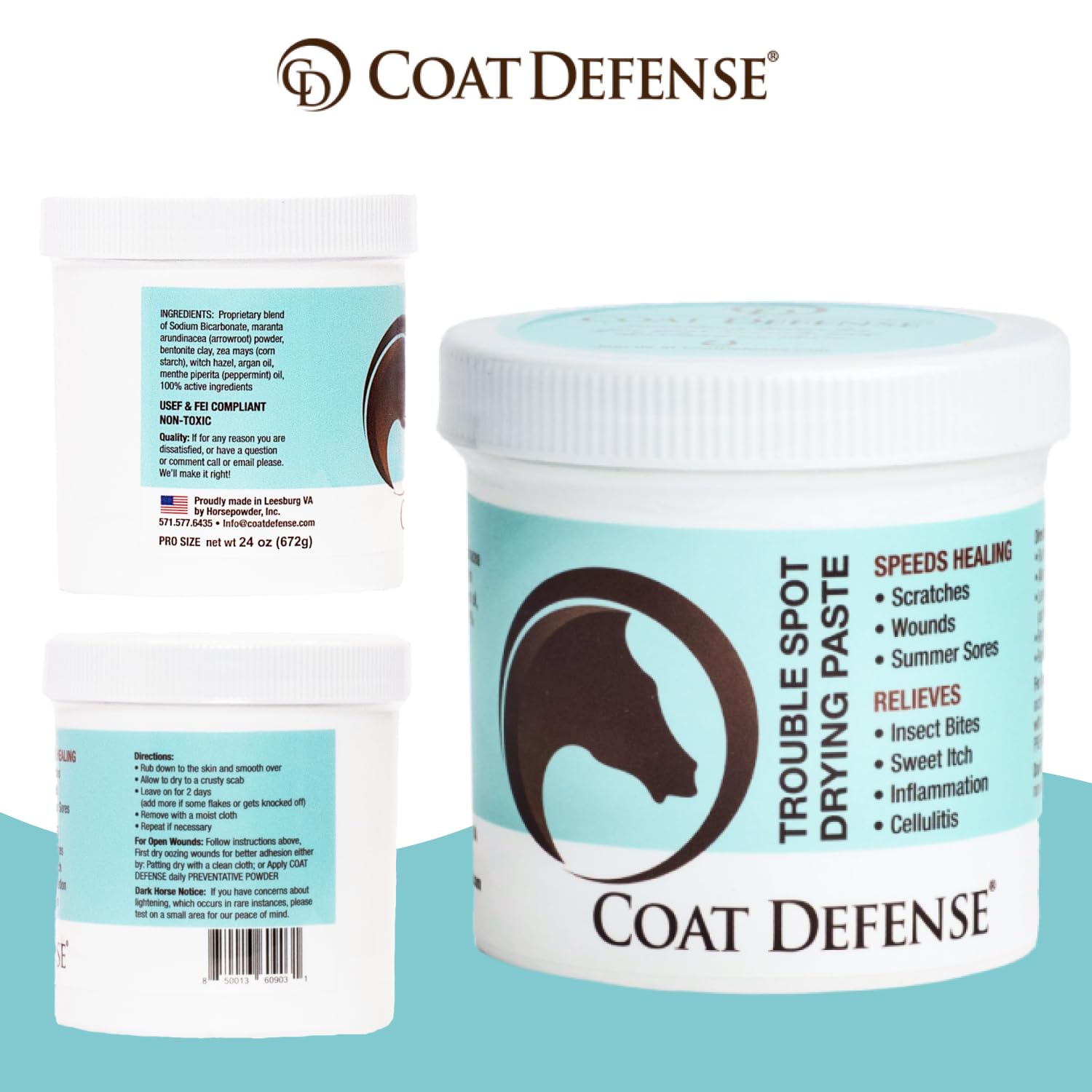 COAT DEFENSE pot 24 oz avec comparaison taille pour référence pratique