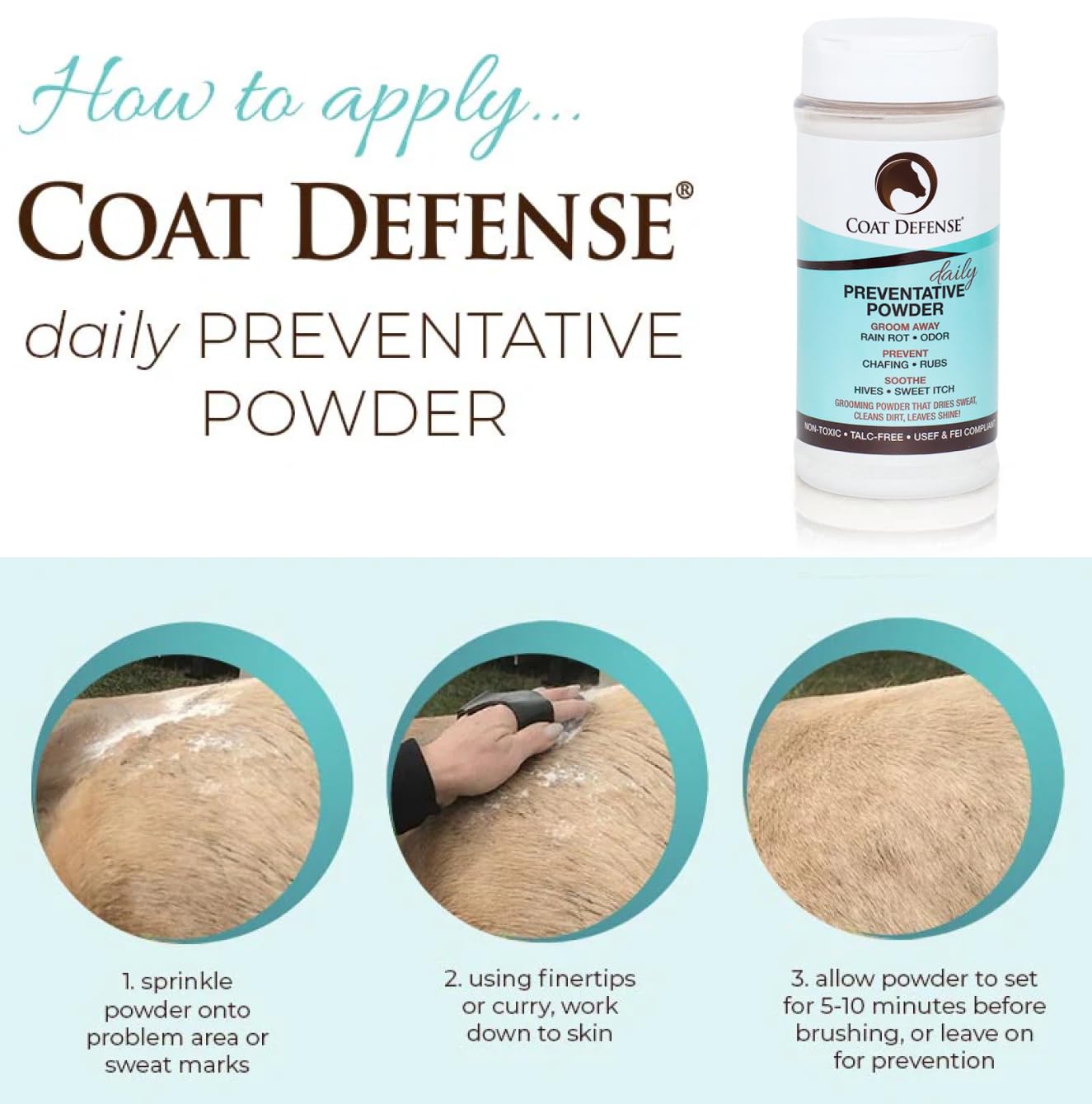 COAT DEFENSE zone sous selle protégée, aide à prévenir rain rot et frottements