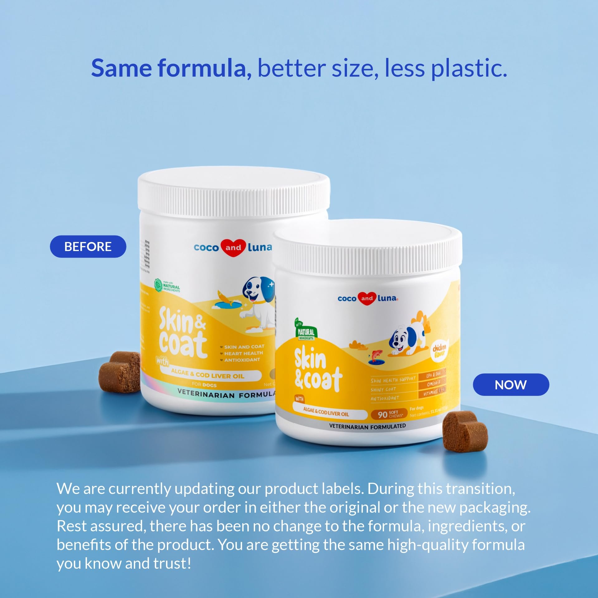 Coco and Luna gros plan huile et texture montrant qualité nutritive