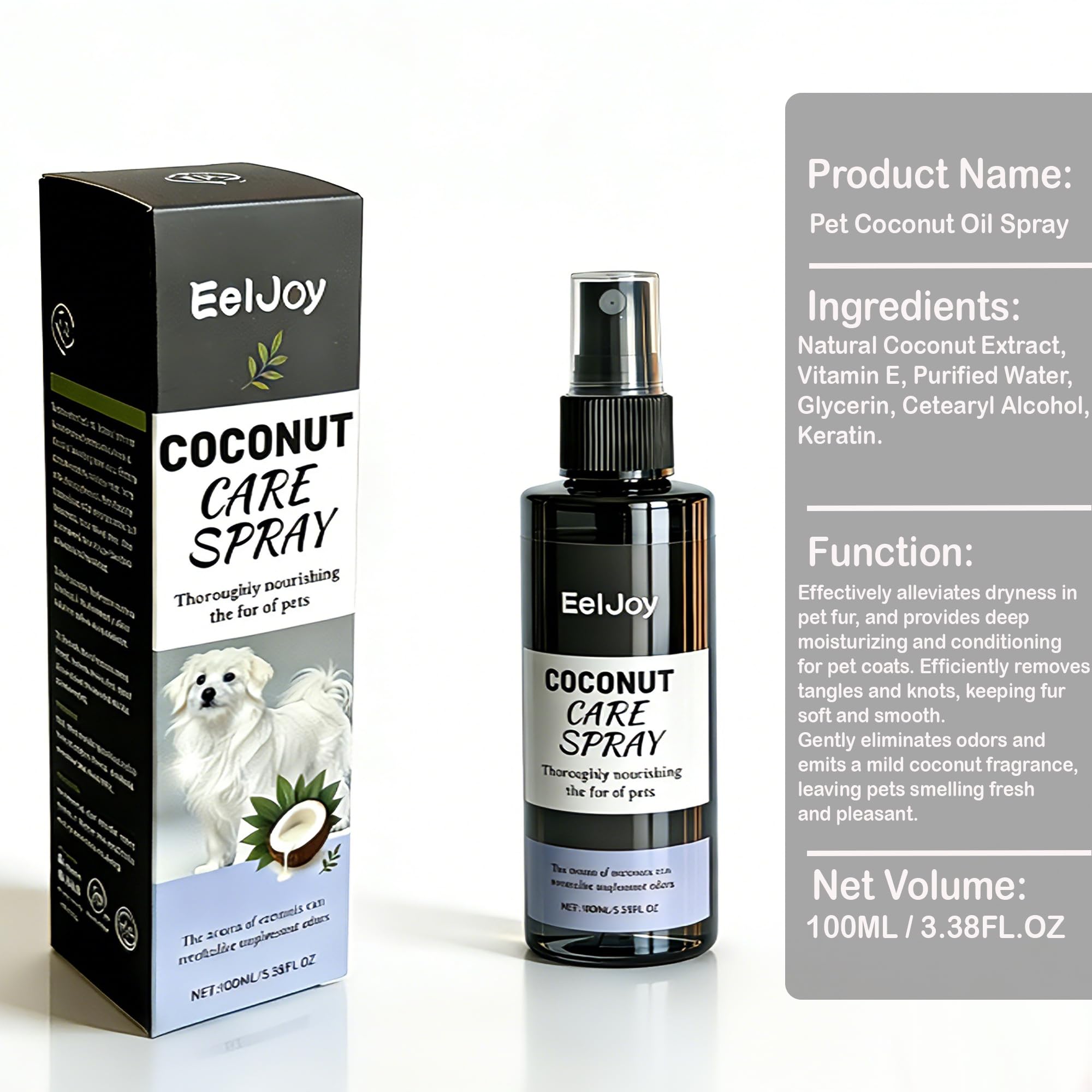 Mise en situation Coconut Care dans séance de toilettage avec peigne et serviette