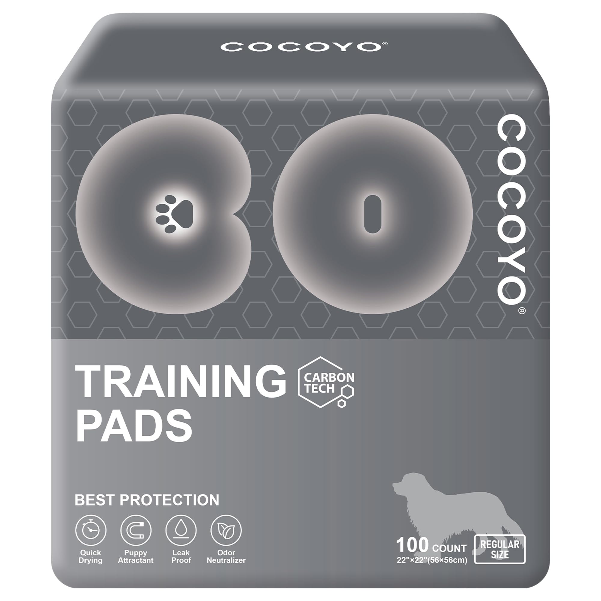 COCOYO face avant de l'emballage montrant 100 tapis pour rangement pratique