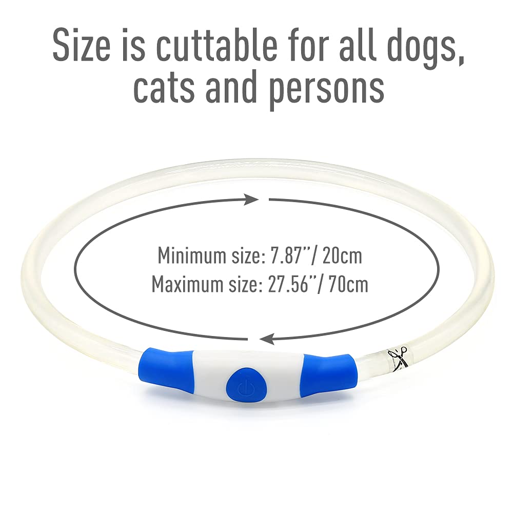 Colaseeme collier posé à côté d'un mètre pour comparaison de taille pratique