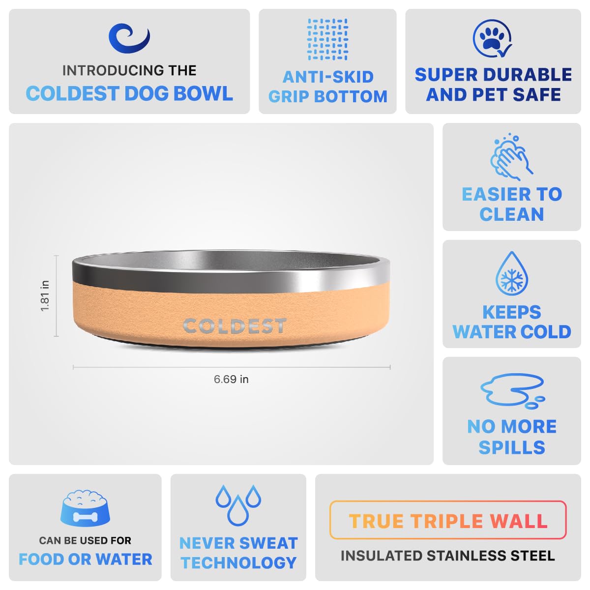 The Coldest Water gamelle en usage, chien boit confortablement et sans éclaboussures