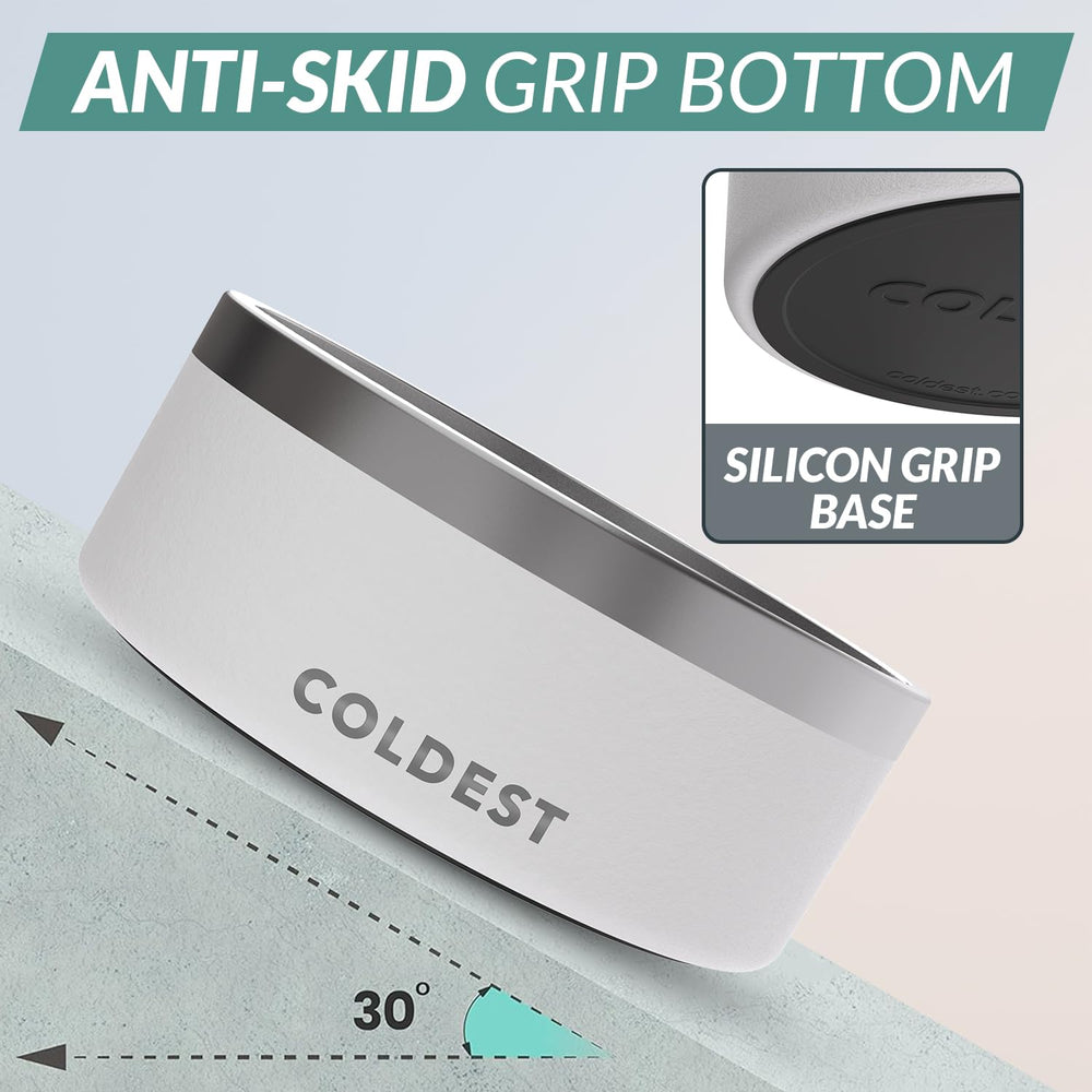 The Coldest Water gamelle Epic White profil et coupe montrant isolation, conservation