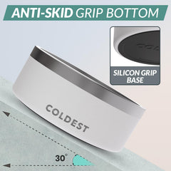 The Coldest Water gamelle Epic White profil et coupe montrant isolation, conservation