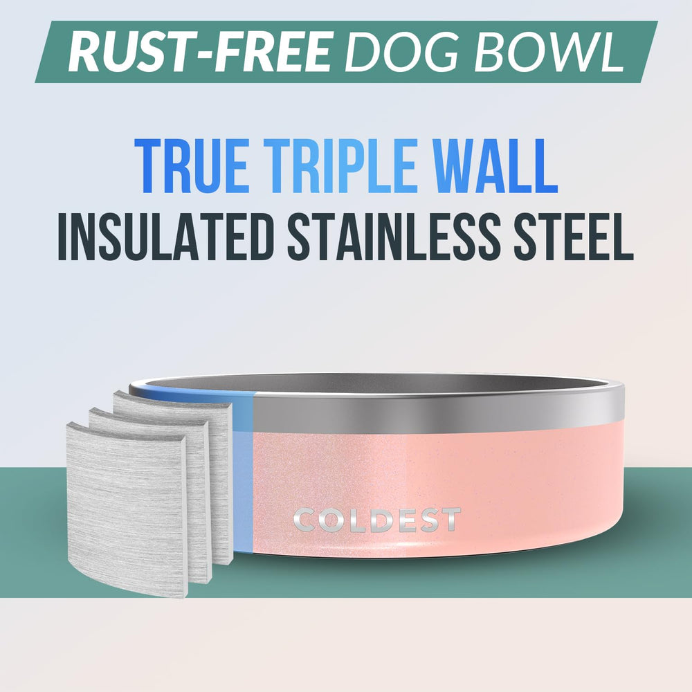 Coldest Dog Bowl gros plan paillettes Forever Pink Glitter pour style durable