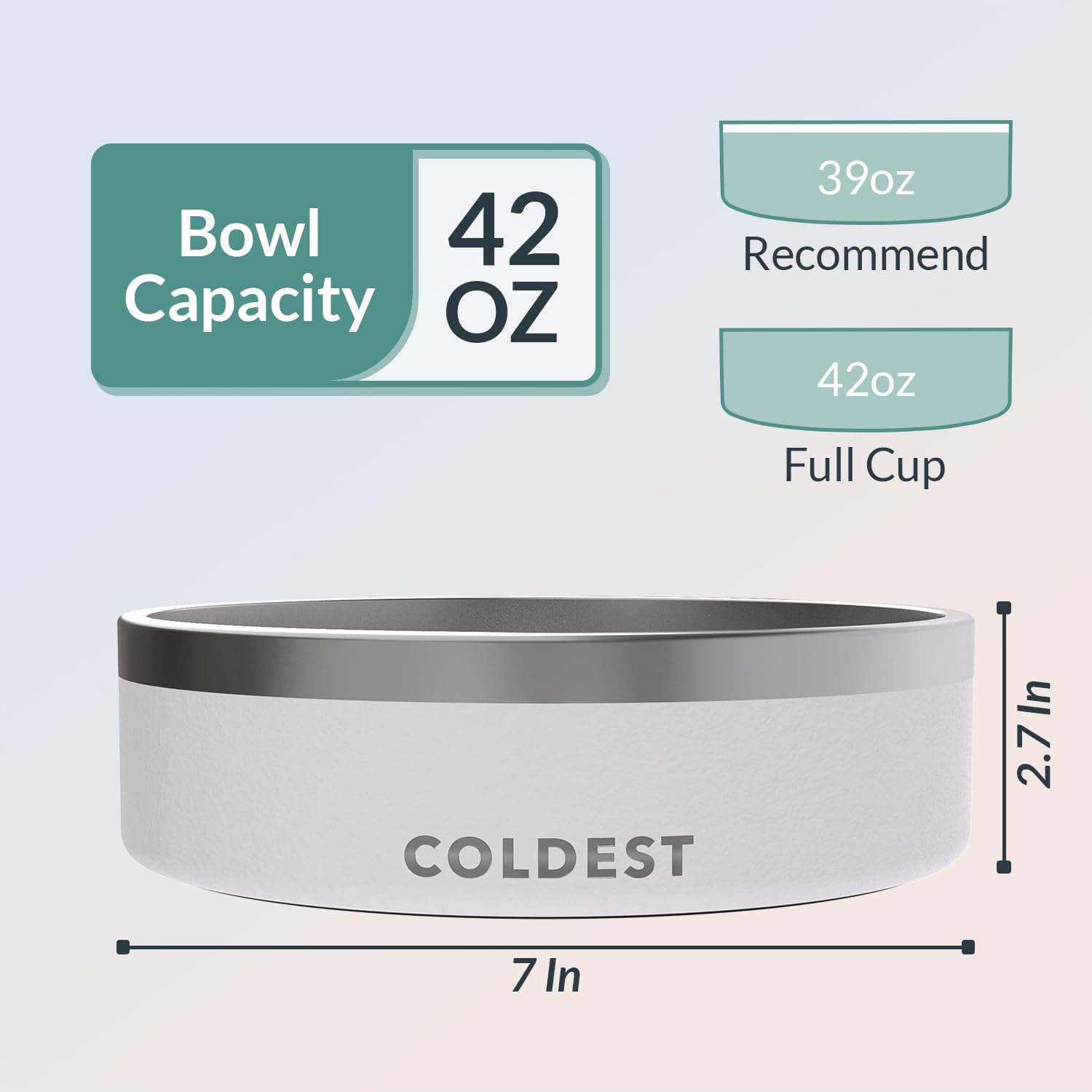 Coldest Dog Bowl coupe montrant triple paroi pour robustesse et limitation des éclaboussures