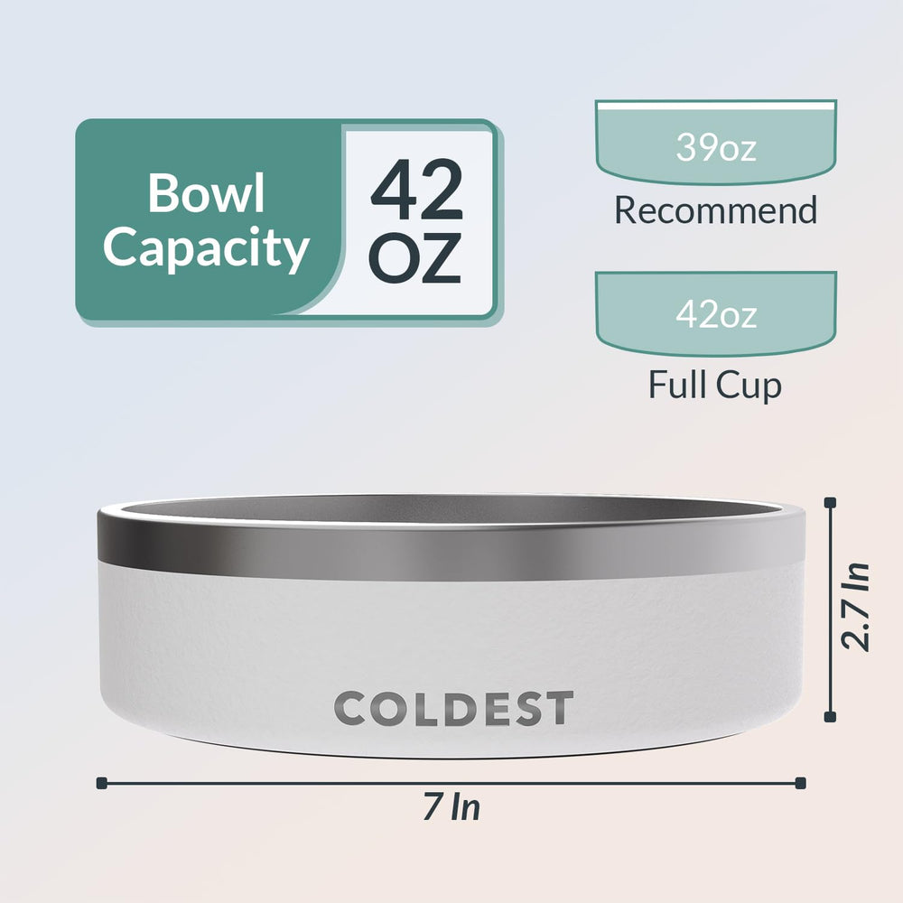 Coldest Dog Bowl coupe montrant triple paroi pour robustesse et limitation des éclaboussures