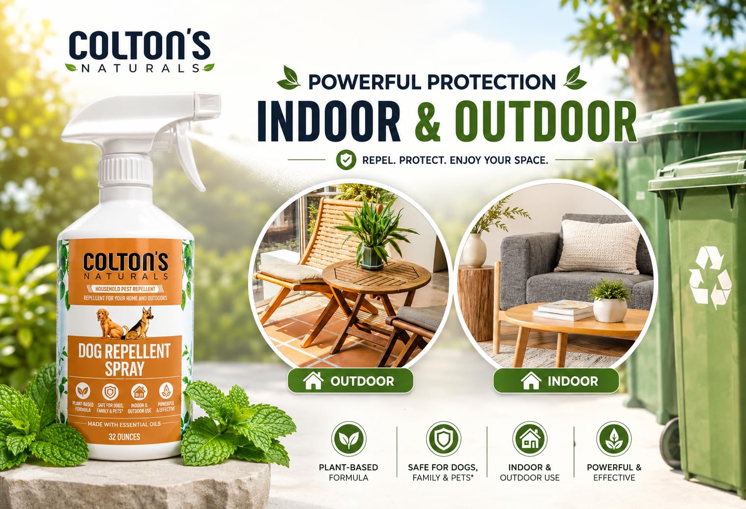 Colton's Naturals gros plan de la buse pour une pulvérisation précise et uniforme
