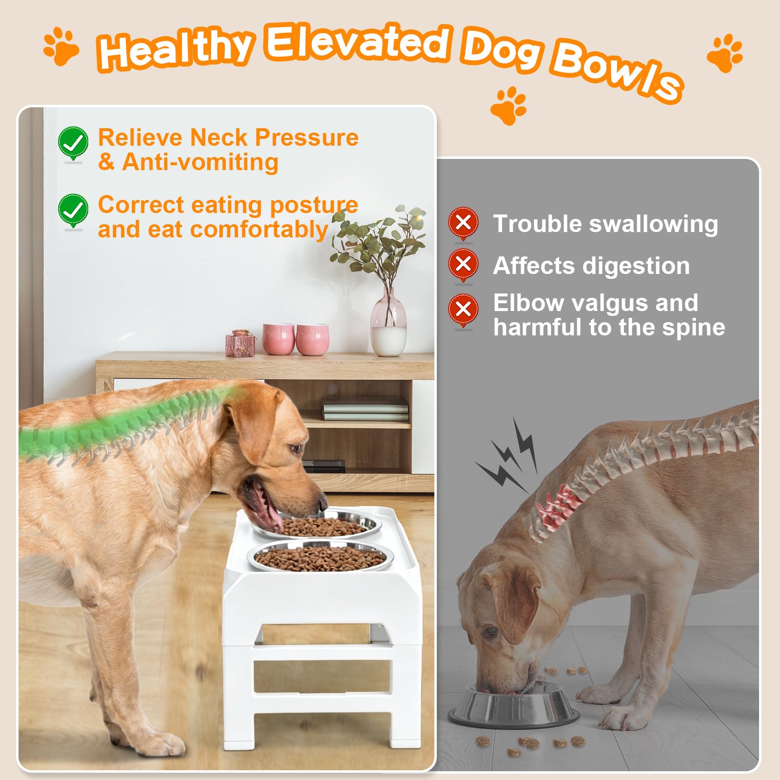 COMESOON support déplié hauteur maximale confortable pour grands chiens