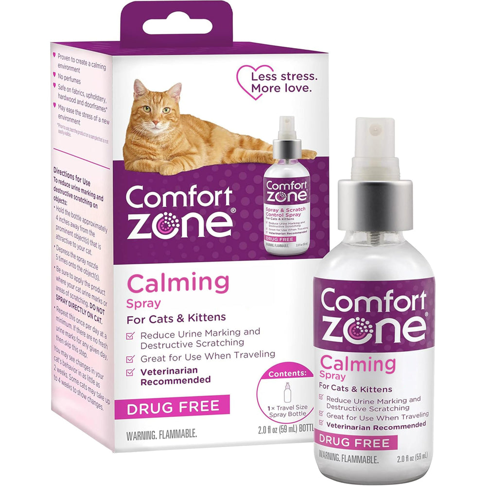 Comfort Zone flacon 2 oz en avant-plan montrant l'étiquette et l'emballage pratique