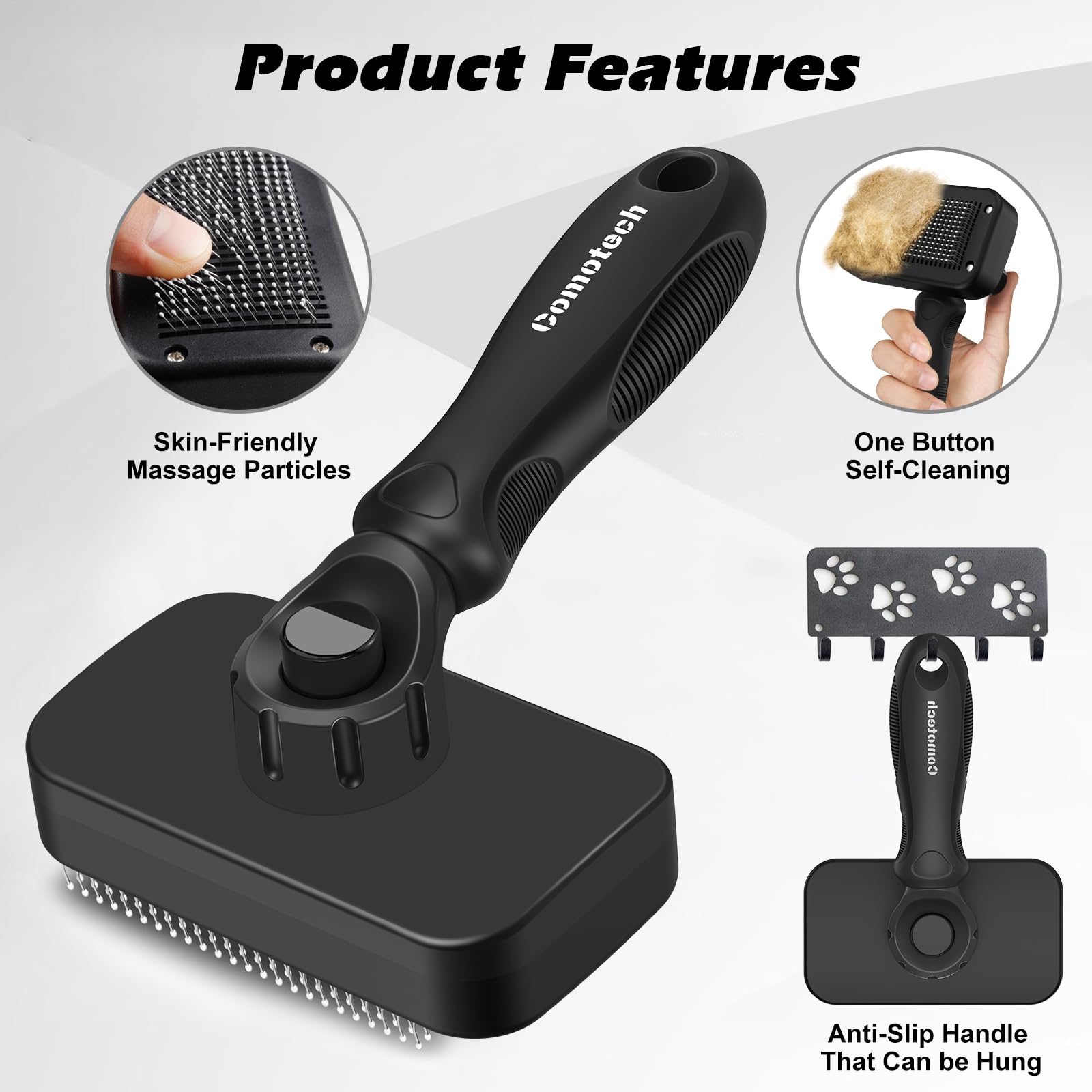 Comotech brosse gros plan aiguilles massage pour pelage brillant
