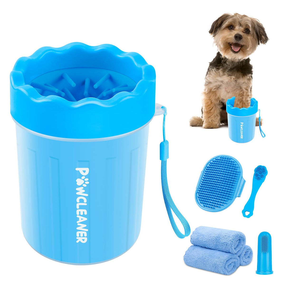 Comotech tasse nettoyante avant montrant la forme et la poignée, facilité d'utilisation