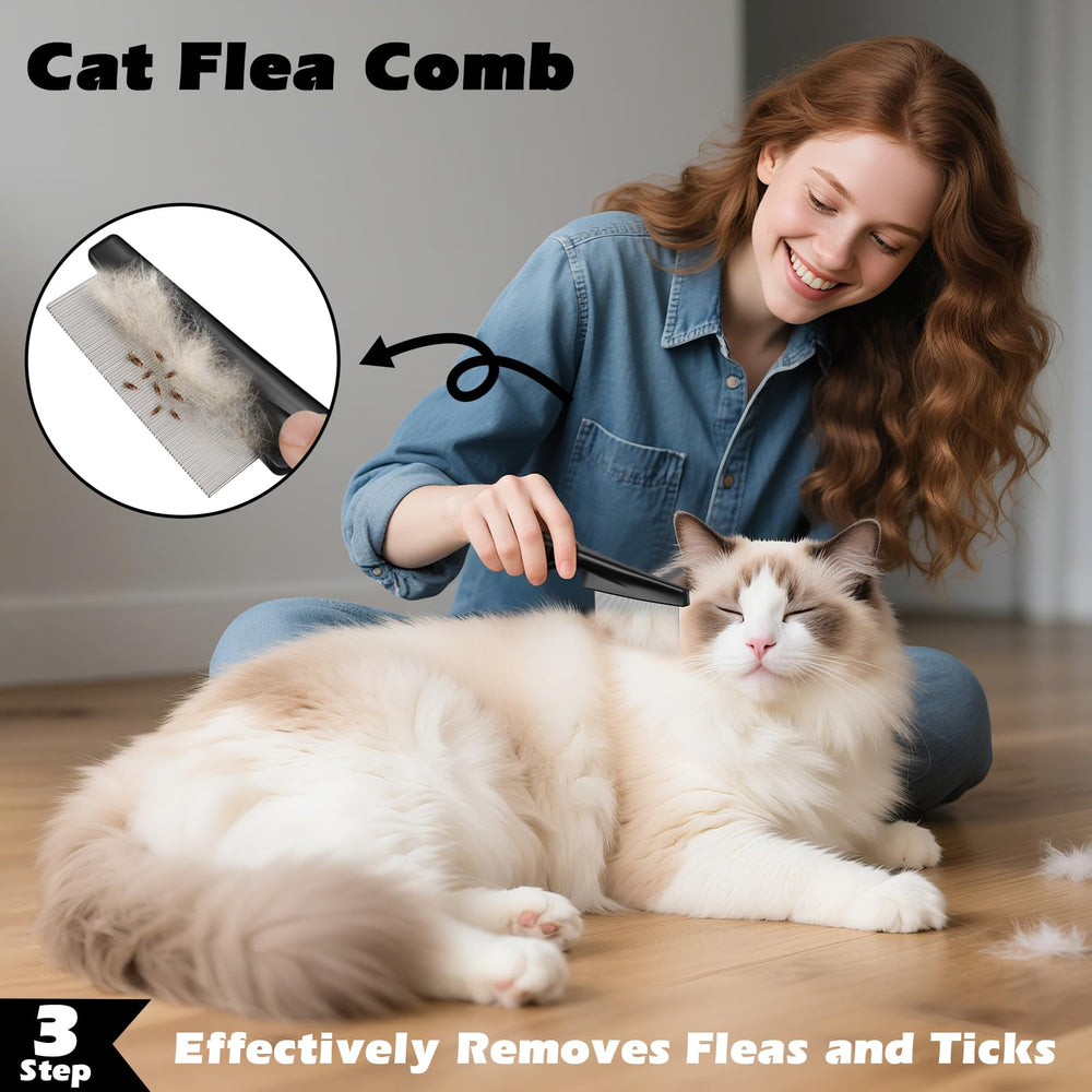 Comotech trois outils en usage sur chat pour routine de toilettage facile