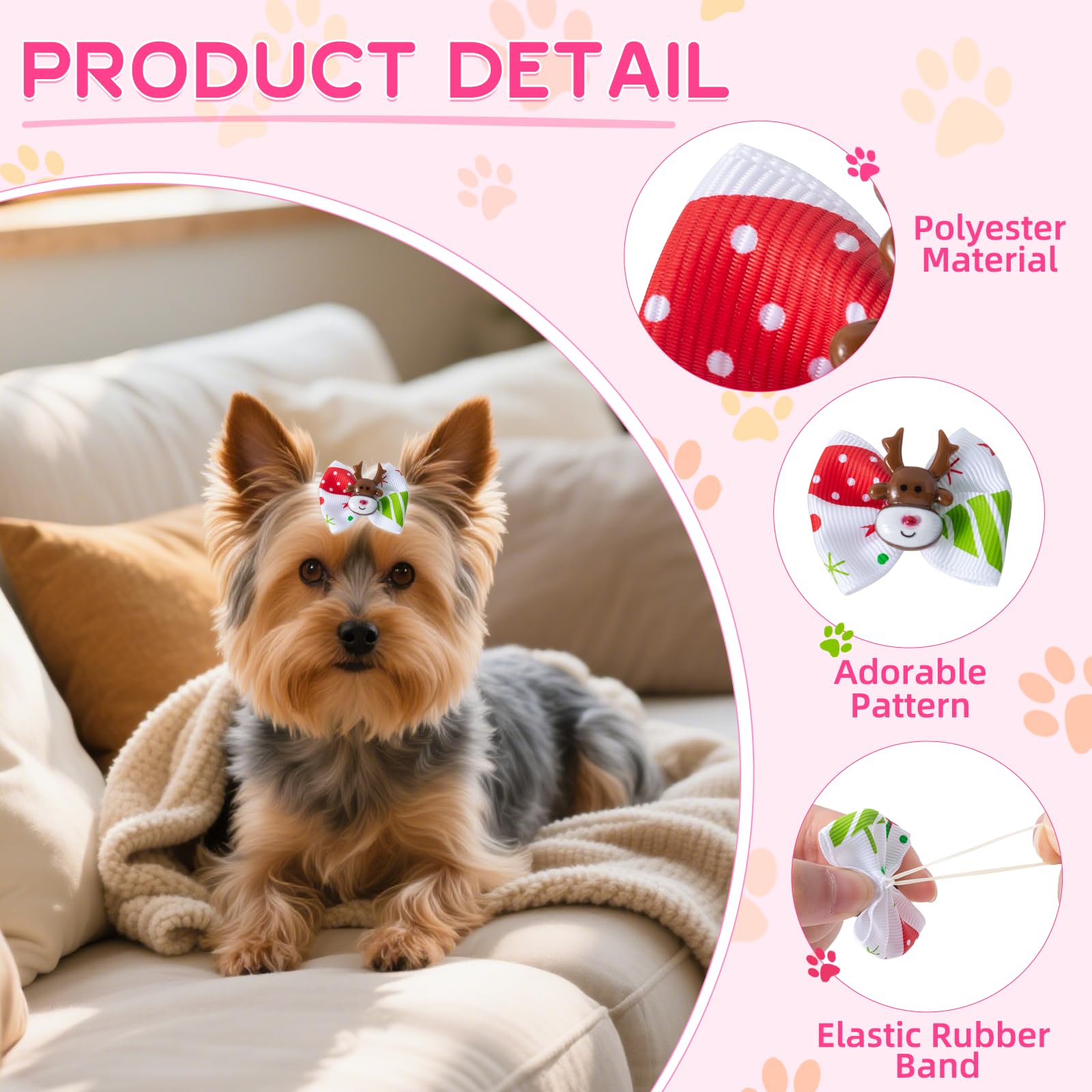 COMSUN noeud posé sur chiot en promenade, look festif immédiat