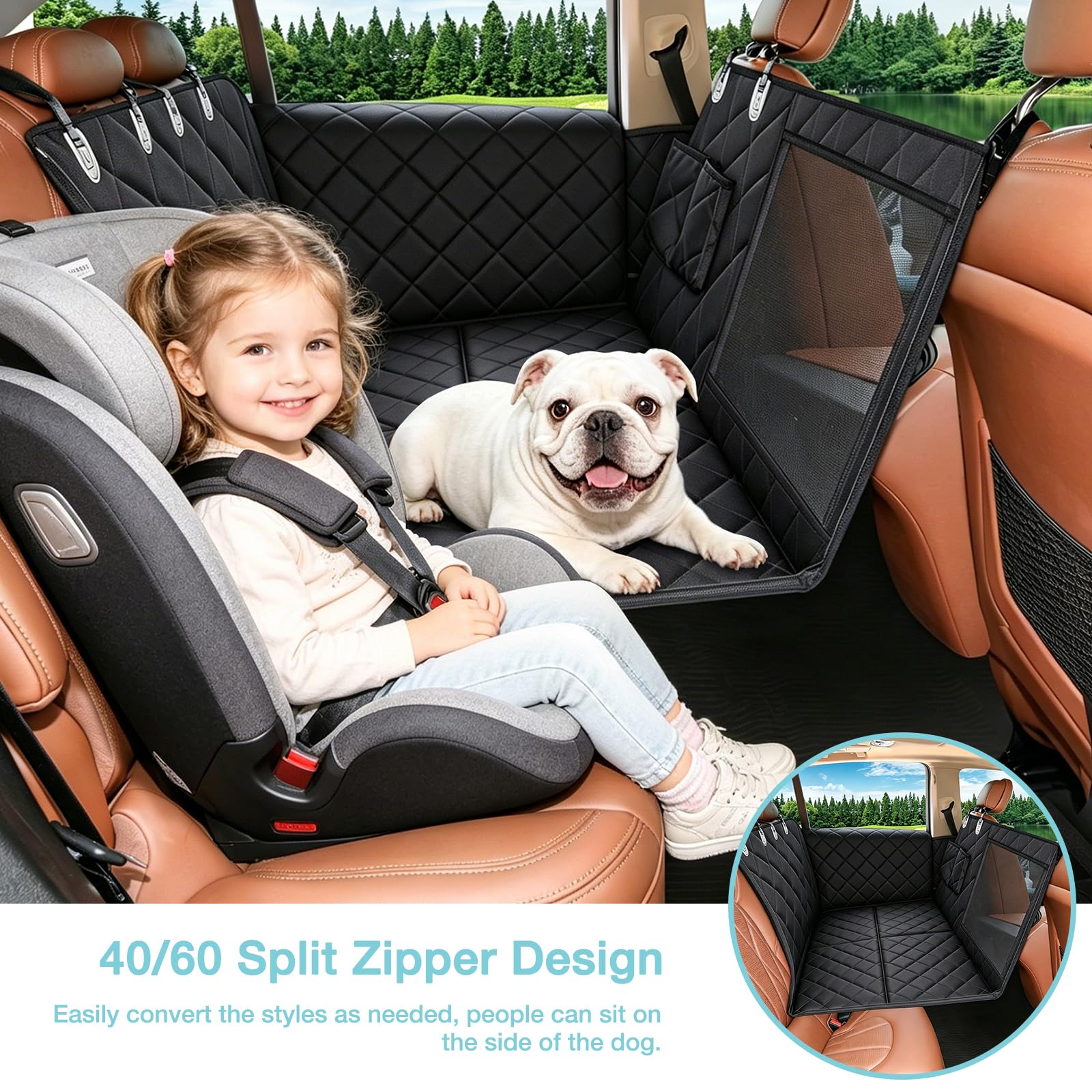 comwish chien allongé sur la housse confortable et stable pendant un voyage