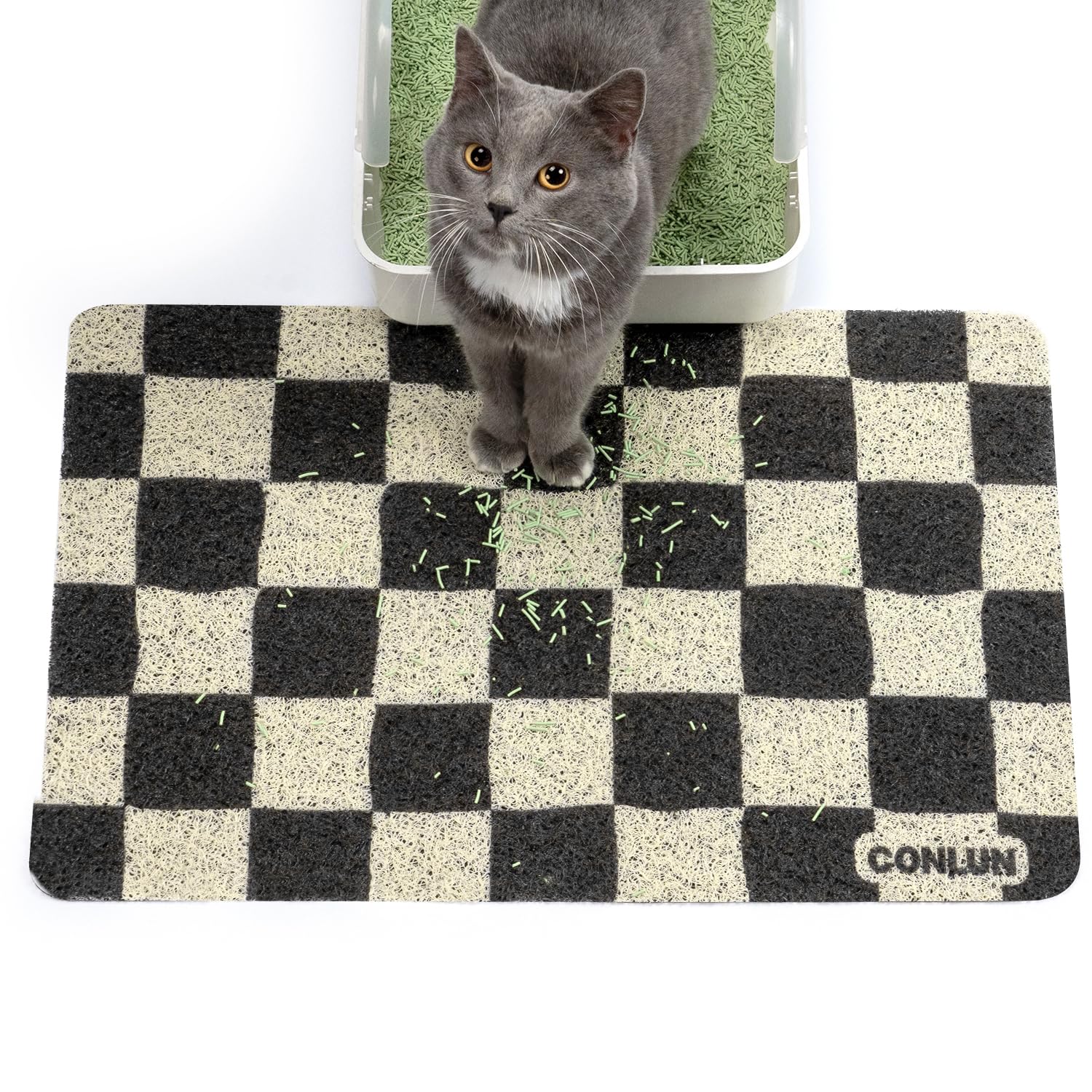 Conlun vue avant du tapis retenant la litière pour un sol plus propre