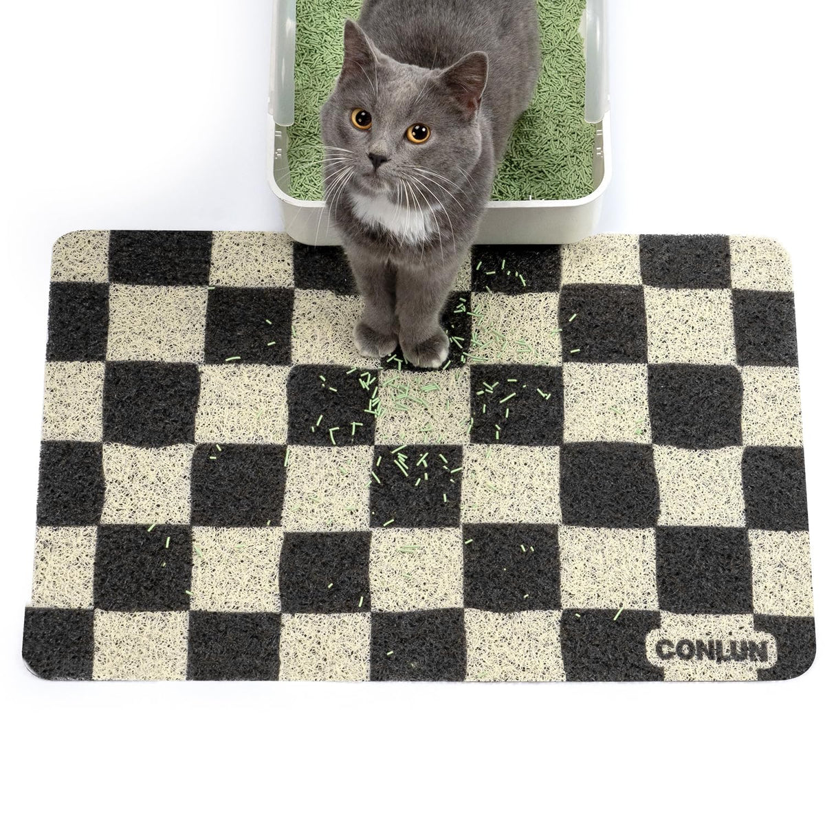 Conlun vue avant du tapis retenant la litière pour un sol plus propre