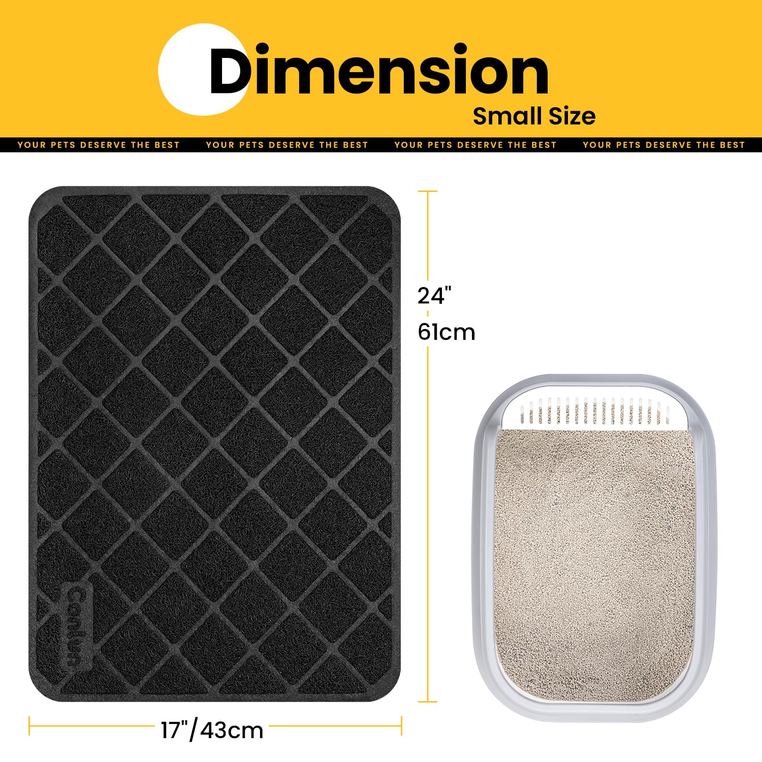 Conlun gros plan maille PVC montrant la texture qui capture la litière