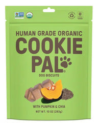 CookiePal emballage avant montrant citrouille et chia, goût naturel pour récompenses