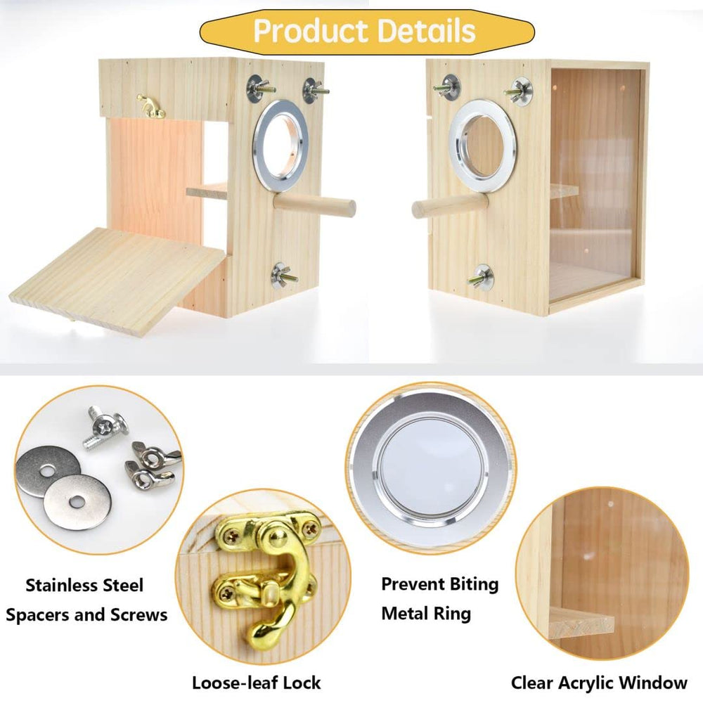 CooShou perchoir et vis de montage installés sur une cage pour fixation stable