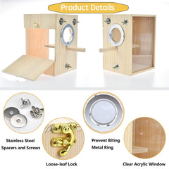 CooShou perchoir et vis de montage installés sur une cage pour fixation stable