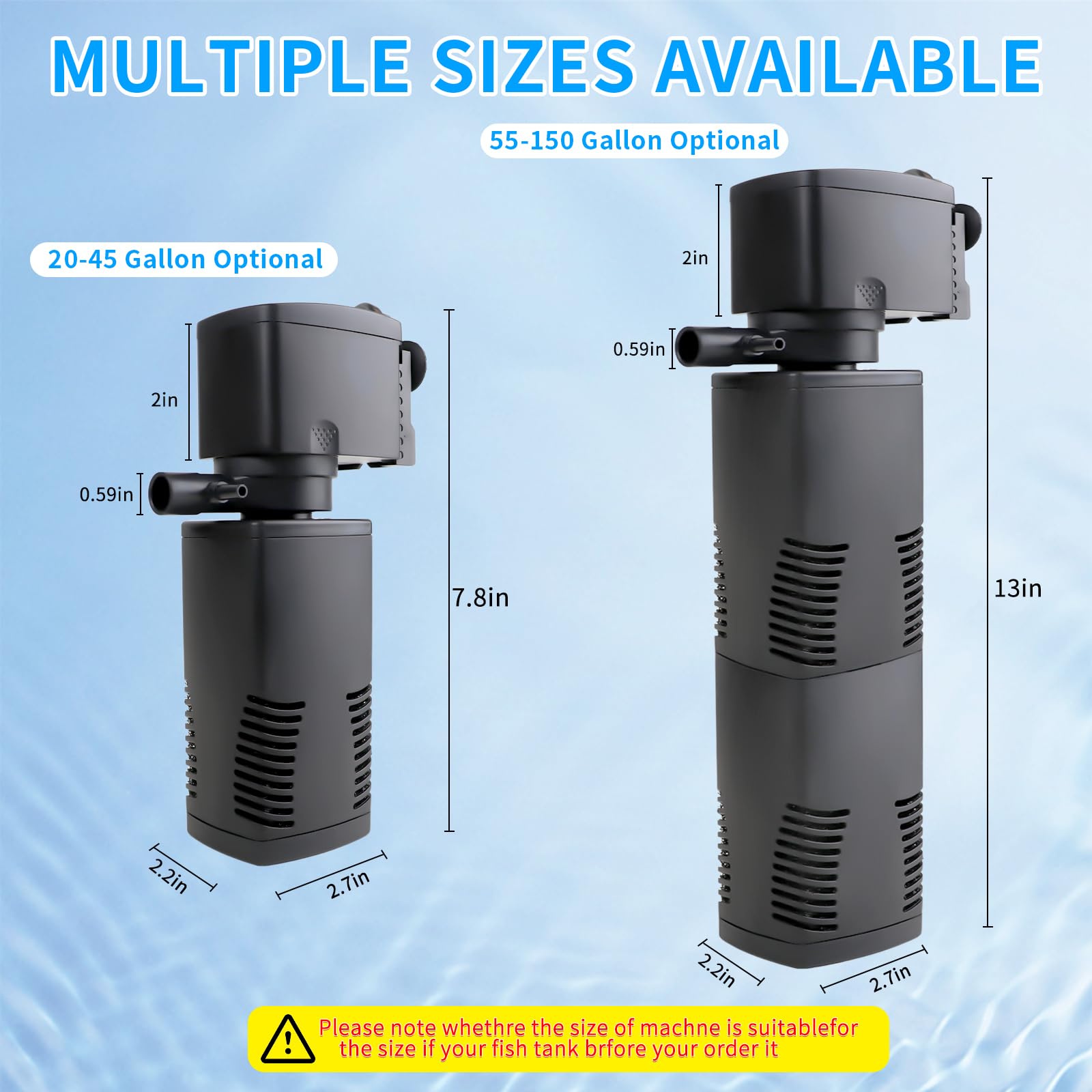 coospider-repta comparaison d'échelle montrant compatibilité avec grands aquariums