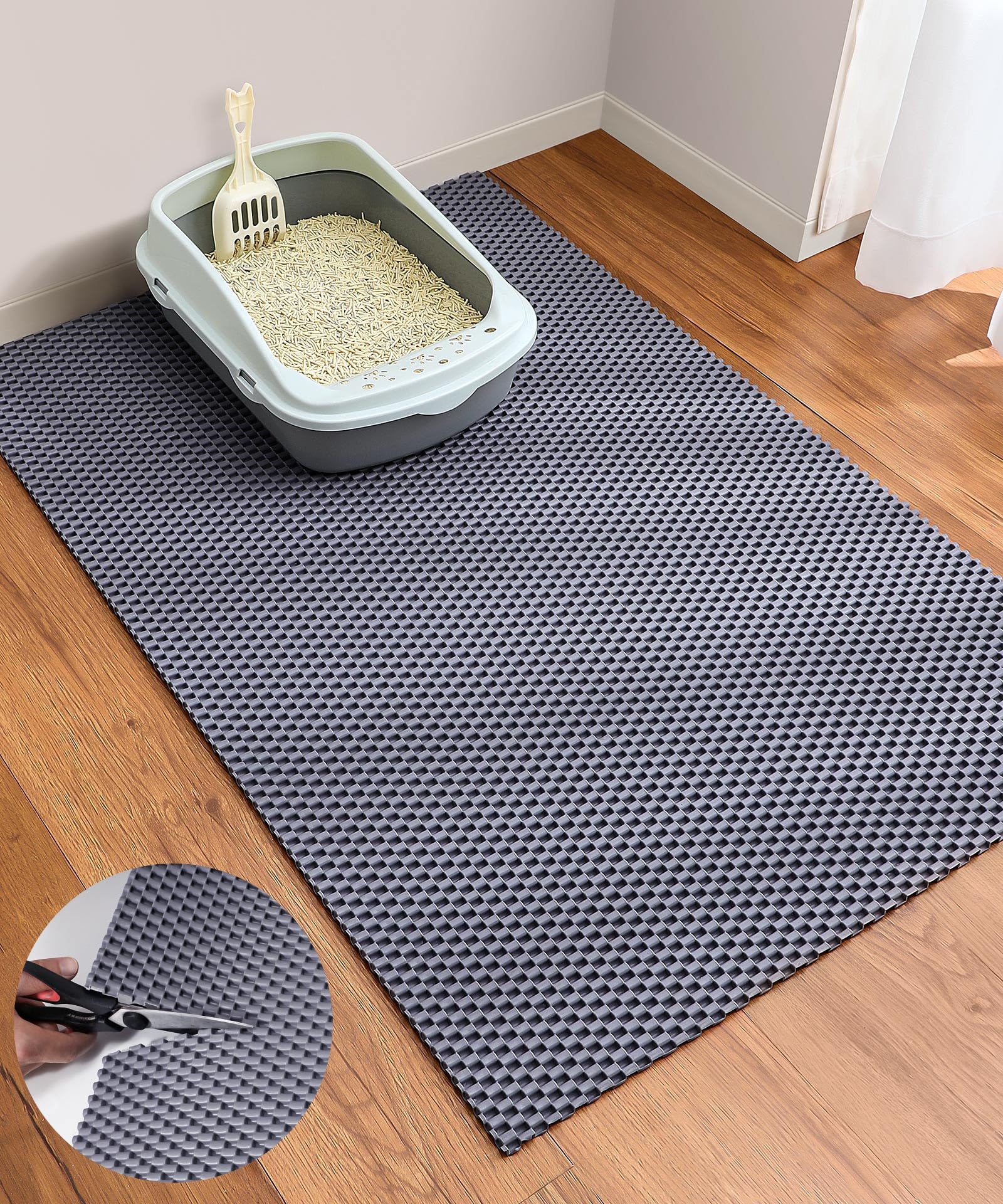 Cooyes tapis face avant montrant grande surface et capture de litière