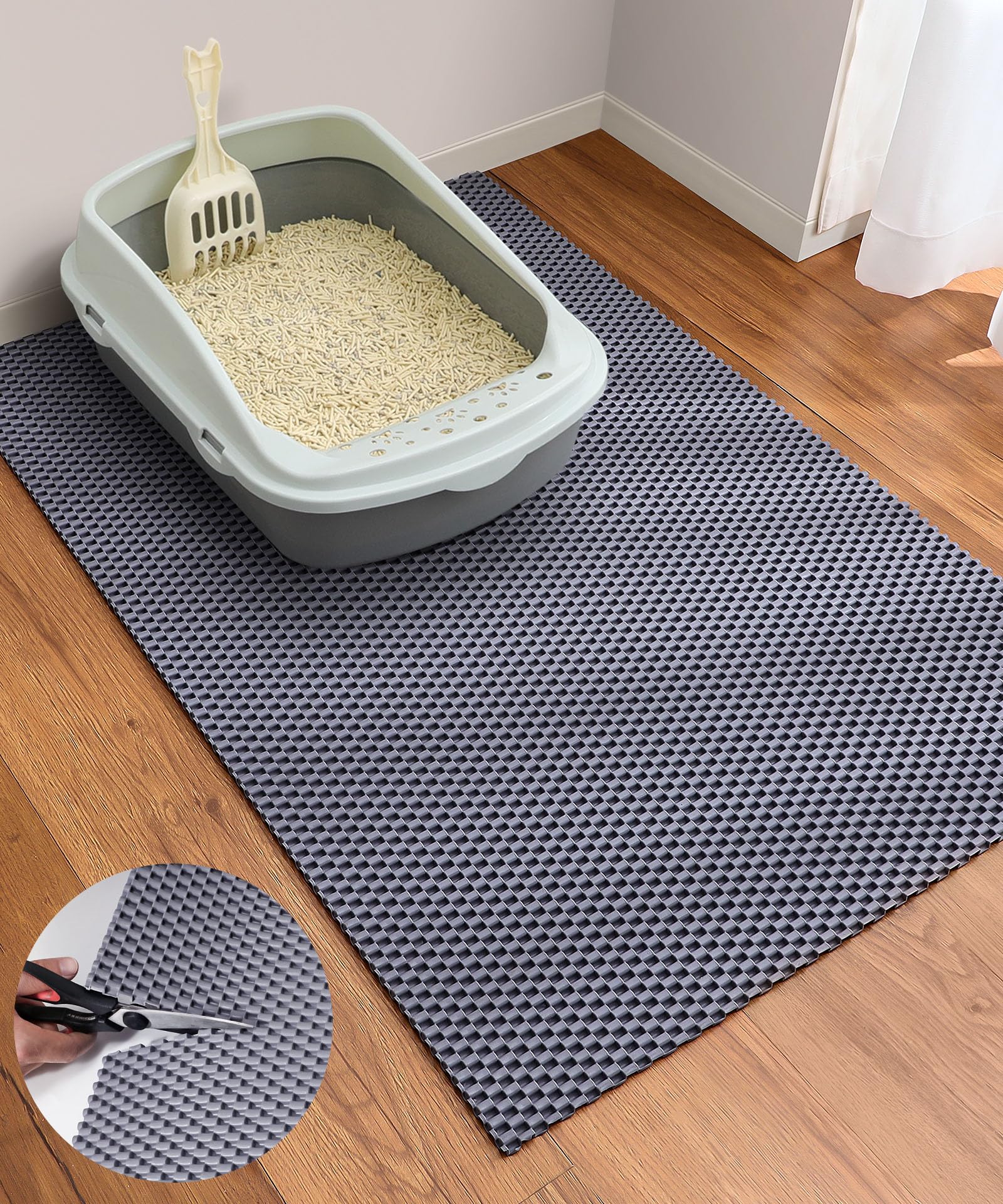 Cooyes tapis face avant montrant surface qui retient la litière