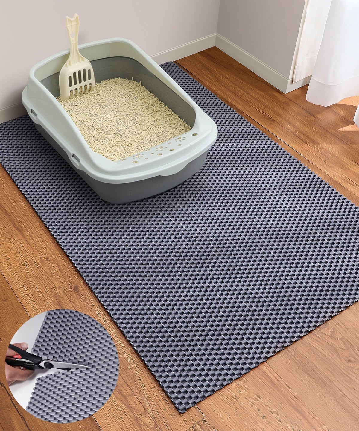 Cooyes tapis face avant montrant surface qui retient la litière