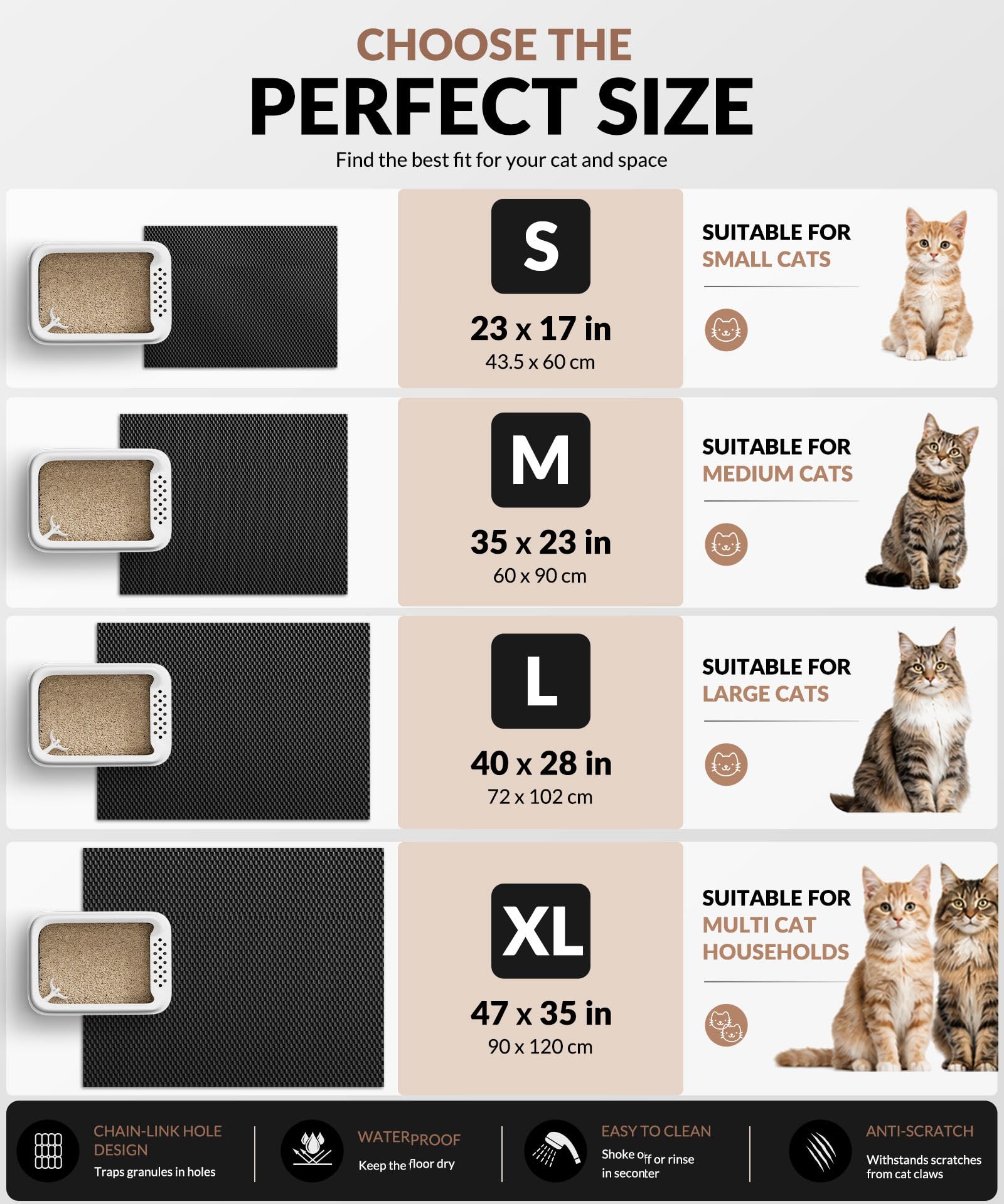 Cooyes comparaison taille à l'échelle, couvre large surface 35x23