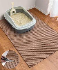 Cooyes tapis vue face avec bac pour capturer litière et protéger sol