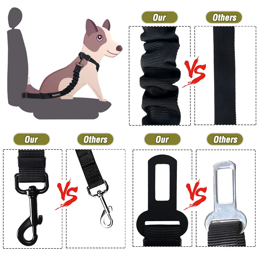 COOYOO ceinture attachée en voiture offrant sécurité pratique