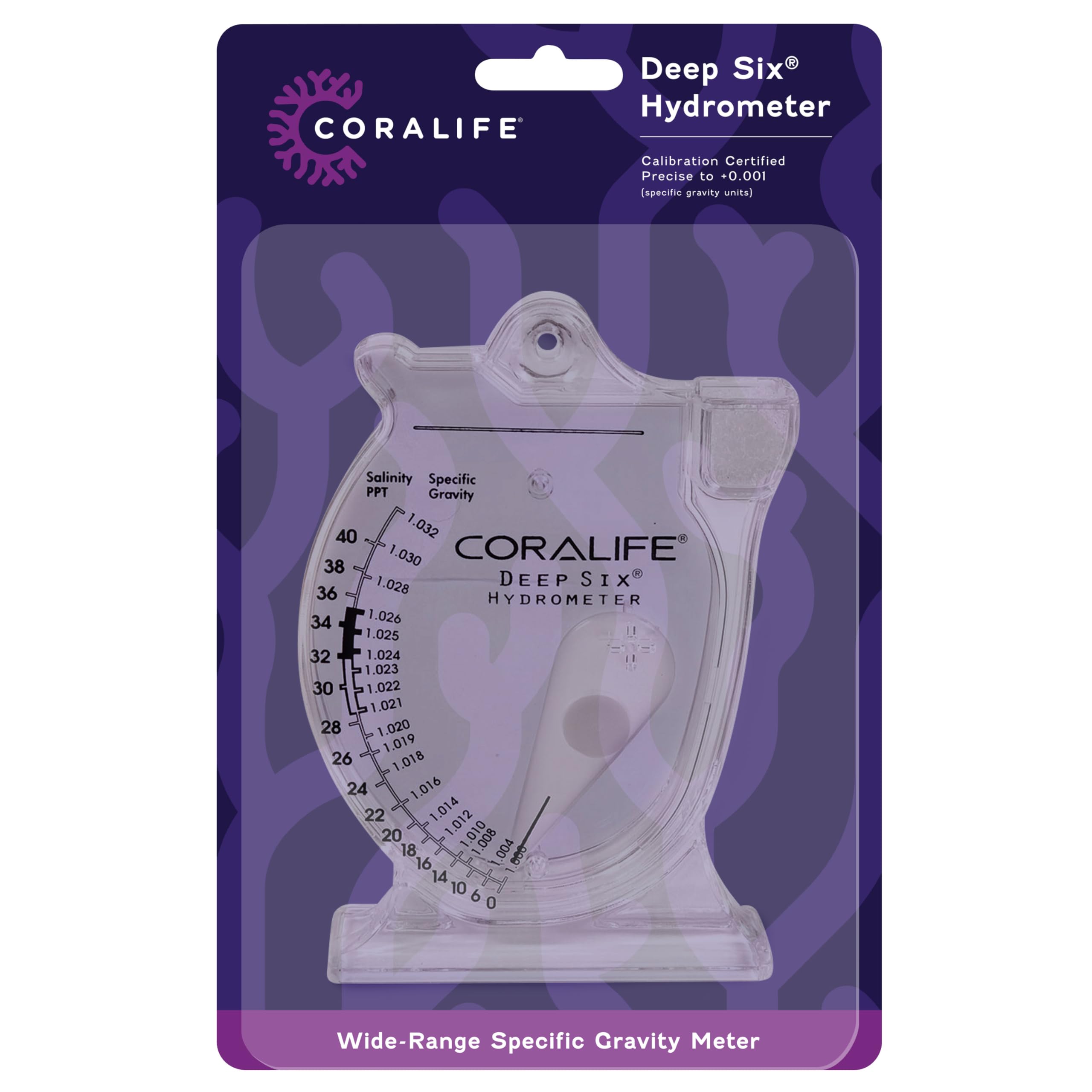 Coralife hydromètre face avant montrant lisibilité et précision