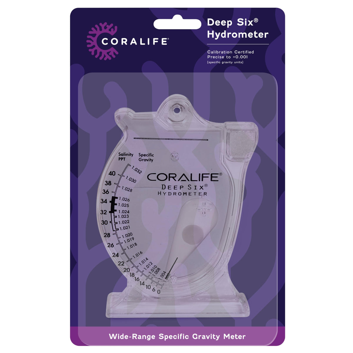 Coralife hydromètre face avant montrant lisibilité et précision