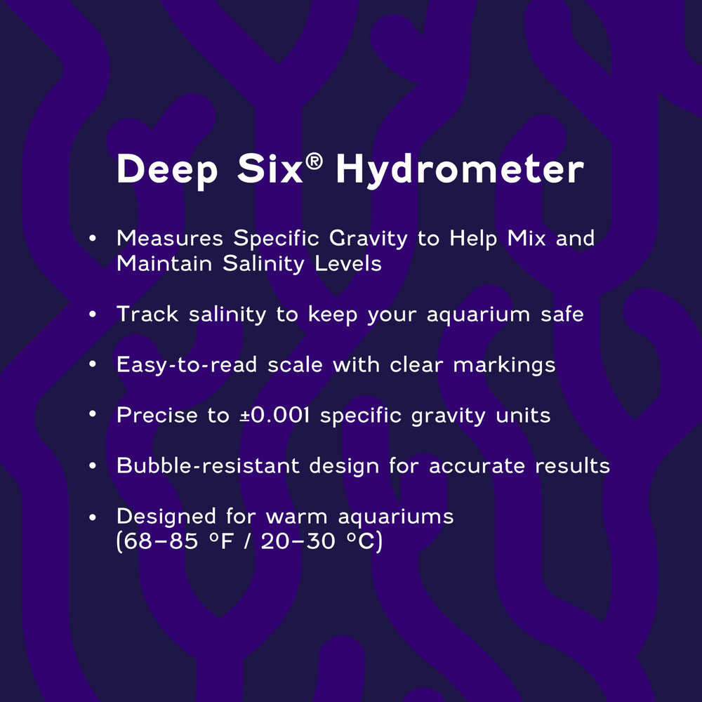 Coralife hydromètre immergé à 15 cm pour échantillon représentatif