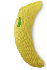 Cosmic Catnip banane jouet face jaune montrant attractivité et jeu