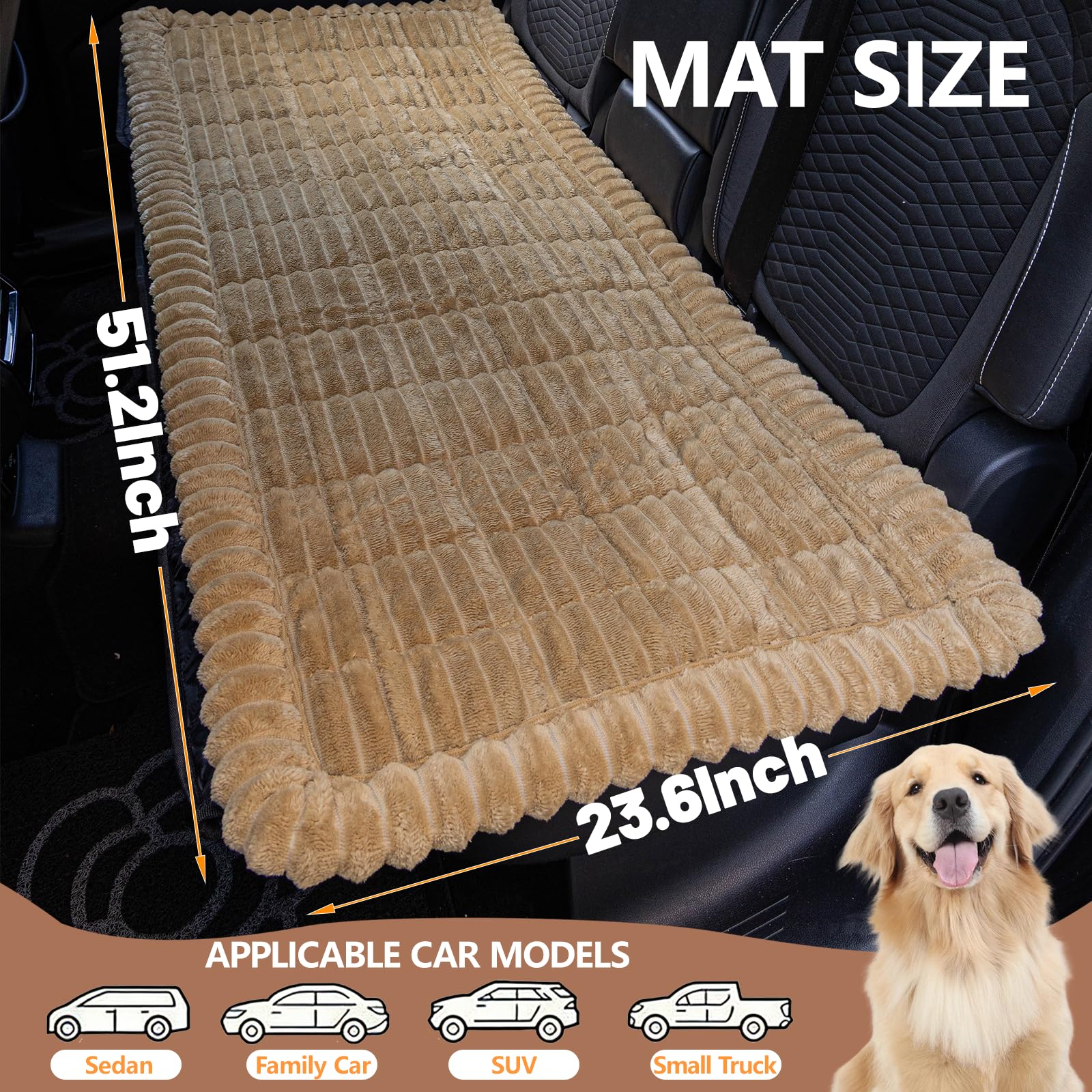 CoSofSLIP chien allongé en voiture profitant d’un coussin moelleux