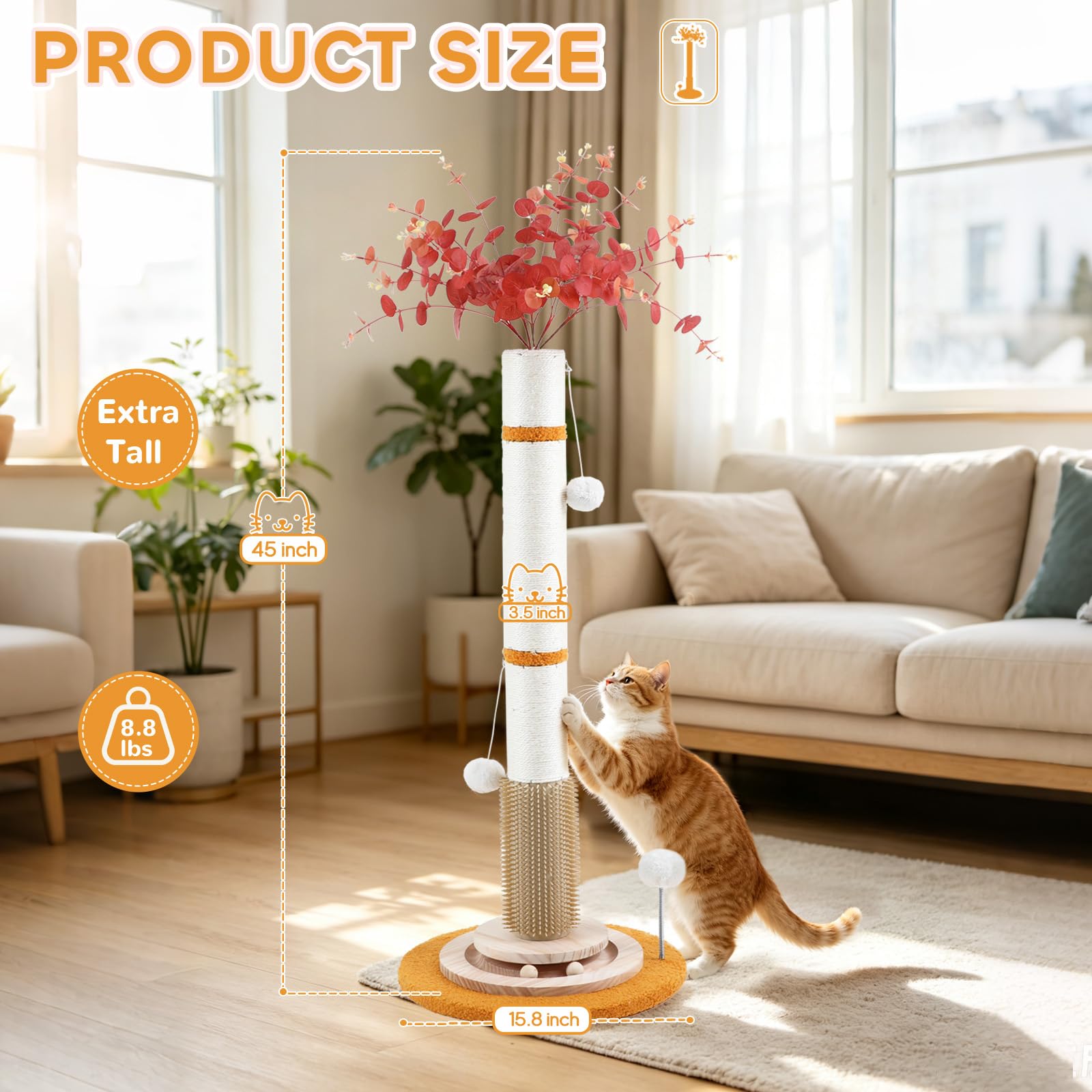 COUNER gros plan sisal naturel résistant pour griffades durables