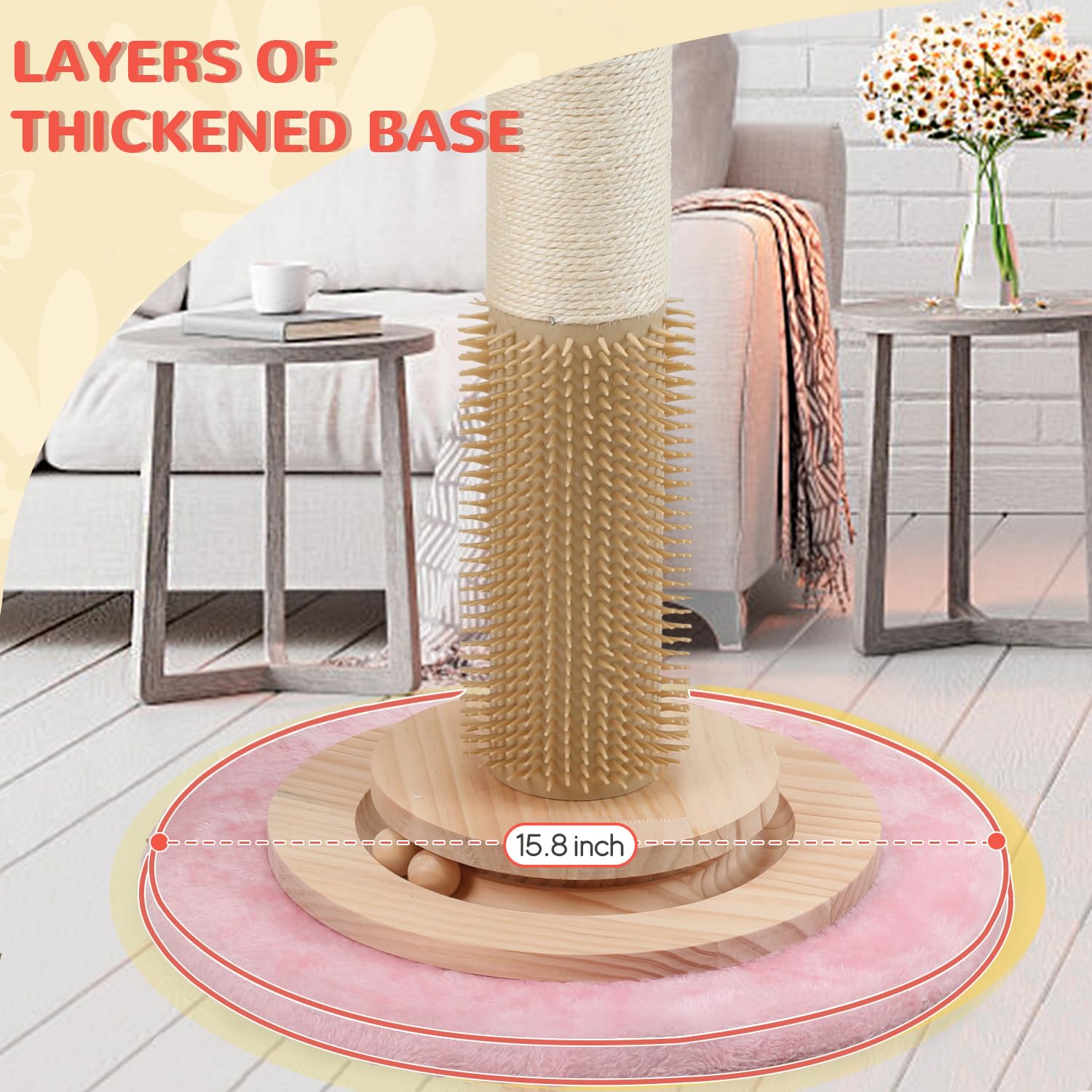 COUNER comparaison taille avec chat montrant hauteur 45" idéale pour grands chats